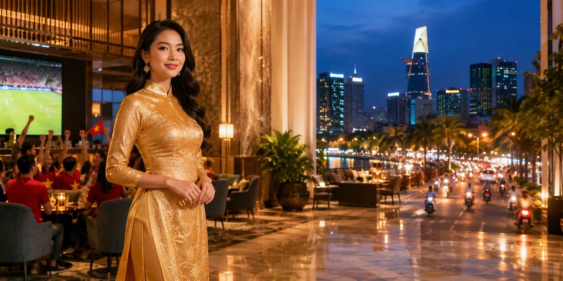 Khung cảnh Sài Gòn với áo dài gợi ý phân tích hành trình giải trí